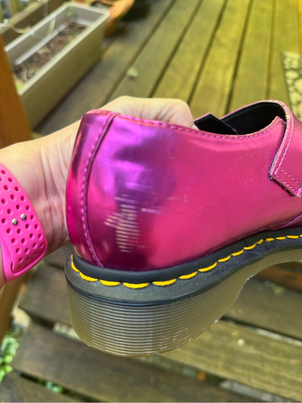 Dr. Martens 5026 Mary Jane Metallic Pink Fuschia UK7 US9 vintage Y2K - Picture 6 of 9